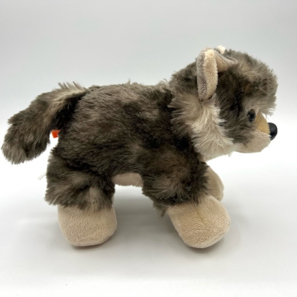 Wild Republic Timber Wolf Cub Stuffed Plush Animal 8 inch Long Grey and Tan CUTE - Picture 3 of 9